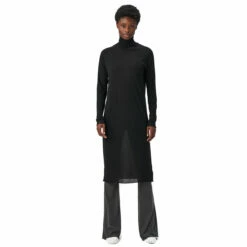 Vernon Roll Neck Cashmere Dress in Black - Women's Designer Knitwear