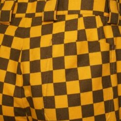 JW Anderson Men's Skater Shorts in Yellow/Pecan | Designer Shorts -Hervia Shop hervia.com tr0161 pg0620 202 skater shorts yellow pecan 1631270100 2AJ5372