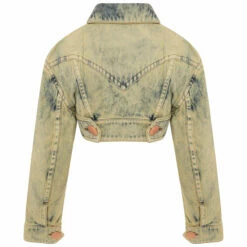 Vaquera Cropped Denim Jacket In Acid Soy | Designer Women's Jackets & Coats