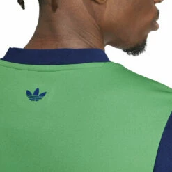 Adidas X Wales Bonner Green Football T-Shirt | Men's Designer Tee -Hervia Shop hervia.com wb ftbl shirt col. vivgrn 1699285983IT9782 8 APPAREL On Model Detail View 1 white
