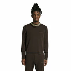 Adidas X Wales Bonner Knitted Track Top in Brown | Designer Women's Jackets & Coats