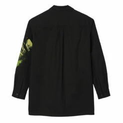 Y-3 Graphic Long Sleeve Workwear Shirt In Black | Men's Designer Shirts
