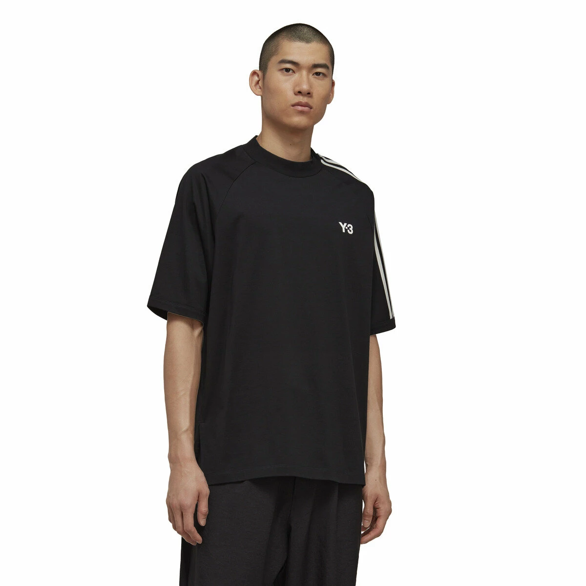 Y-3 3-Stripes Short Sleeved T-Shirt In Black | Men's Designer T-Shirts 1 Y-3 3-Stripes Short Sleeved T-Shirt In Black | Men's Designer T-Shirts
