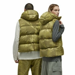 Y-3 Graphic Puffer Vest in Yellow | Designer Women's Jackets & Coats -Hervia Shop hervia.com y 3 ip7940 gfx puff vest col. blayel black graphic puffer vest 1699609560IP7940 10 APPAREL On Model Standard Unisex Back View white