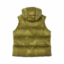 Y-3 Graphic Puffer Vest in Yellow | Designer Women's Jackets & Coats