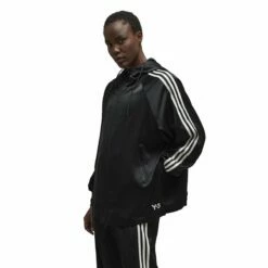 Y-3 Tech Silk Hooded Jacket In Black | Designer Women's Jackets & Coats