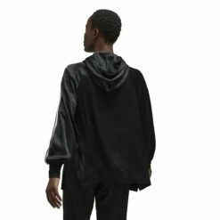 Y-3 Tech Silk Hooded Jacket In Black | Designer Women's Jackets & Coats -Hervia Shop hervia.com y 3 iq1798 3s tch slk hood col. black tech silk hooded jacket 1690554477IQ1798 5 APPAREL On Model Back View white