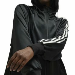 Y-3 Tech Silk Hooded Jacket In Black | Designer Women's Jackets & Coats -Hervia Shop hervia.com y 3 iq1798 3s tch slk hood col. black tech silk hooded jacket 1690554488IQ1798 10 APPAREL On Model Detail View 3 white