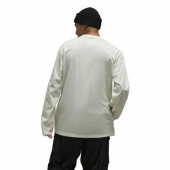 Y-3 Premium Long-Sleeve T-Shirt in Off White - Men's Designer T-Shirt -Hervia Shop hervia.com y 3 premium long sleeve t shirt 1696321010IQ1834 5 APPAREL On Model Back View white