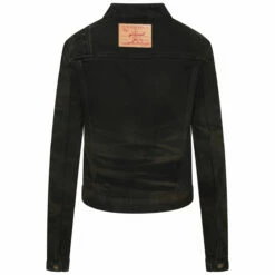 Y/Project Hook And Eye Denim Moto Jacket In Rust - Designer Women's Jackets & Coats