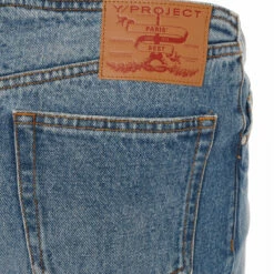 Y/Project Belt Arc Denim Mini Skirt - Women's Designer Denim Skirt -Hervia Shop hervia.com y project wskirt76 s24 y belt arc denim mini skirt col. faded blue 1684244013DSC04033
