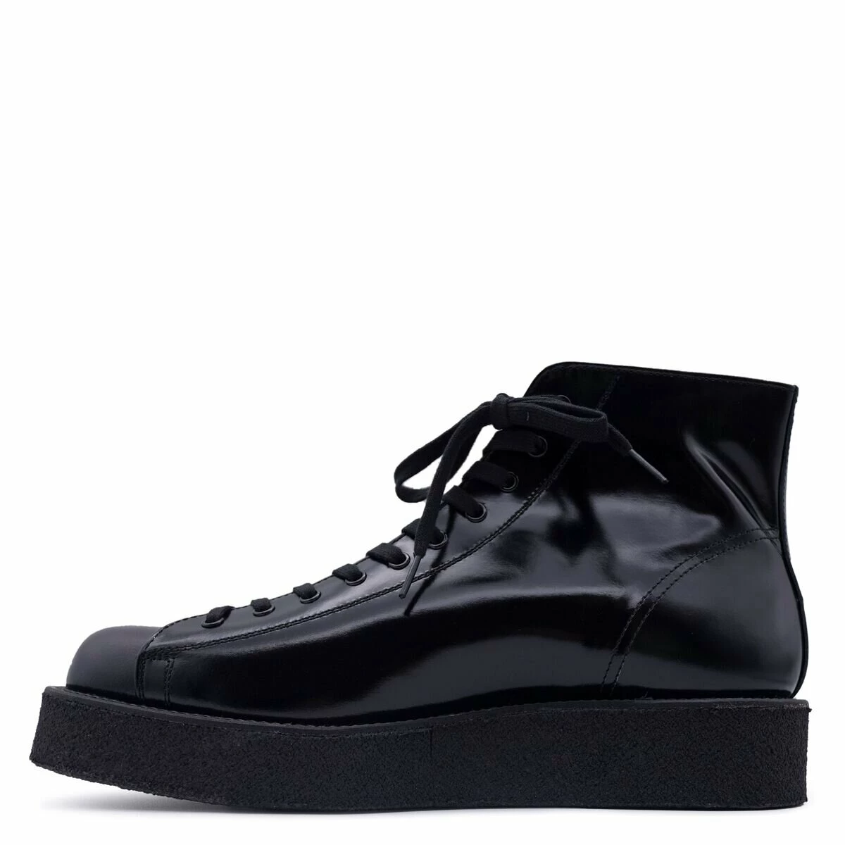 Yohji Yamamoto High Gloss Demi Boots for Men - Black 3 Yohji Yamamoto High Gloss Demi Boots for Men - Black - Image 3