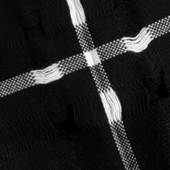 Yohji Yamamoto Plaid Wool Scarf In Black - Premium Kids' Accessory