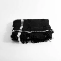 Yohji Yamamoto Plaid Wool Scarf In Black - Premium Kids' Accessory -Hervia Shop hervia.com yohji yamamoto nr l01 160 plaid wool scarf 160503016021935.1