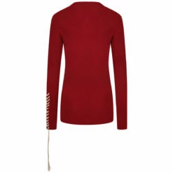 Ys By Yohji Yamamoto Wool Rib Knit Cardigan - Red | Women's Designer Knitwear