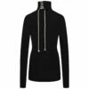 Ys By Yohji Yamamoto Black Rib Knit Turtleneck - Women's Designer Knitwear