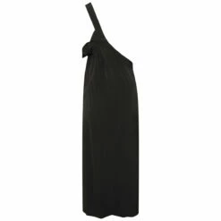 Ys By Yohji Yamamoto Black Single Shoulder Strap Dress | Designer Women's Dress